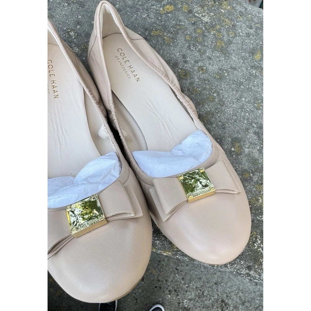Cole Haan Tali Bow Ballet Flats Women's 11B Maple Nude Leather Grand.OS D43263
